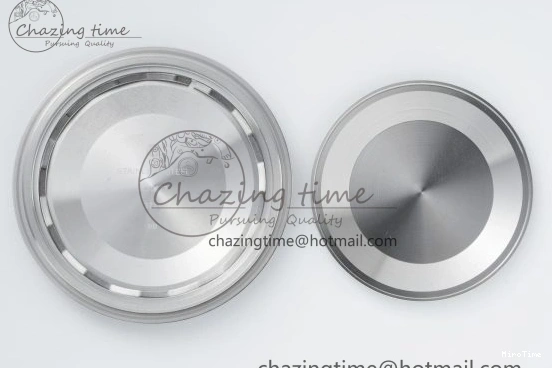 MIROTIME 0118 Pilot Chrono SS AZF 1:1 Best Edition Black Dial Orange Markers on Brown Leather Strap A EasyCare 7065